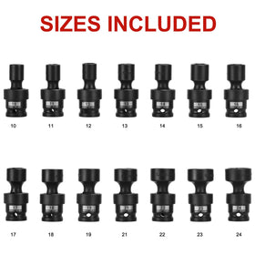 AOBEN 18-pc laser-marked sizes close-up showing legible markings.
