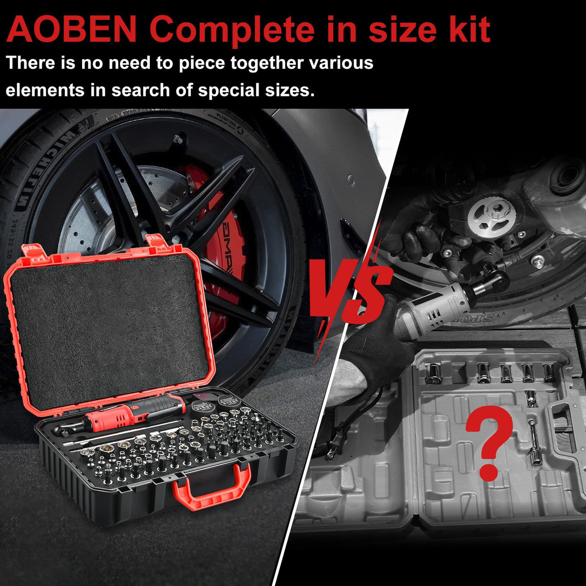AOBEN 38-drive socket head closeup showing chrome vanadium durability