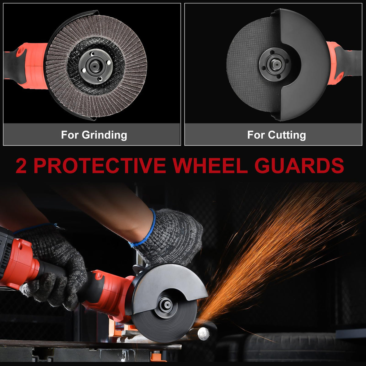 AOBEN wheel guards protecting you from sparks during operation.