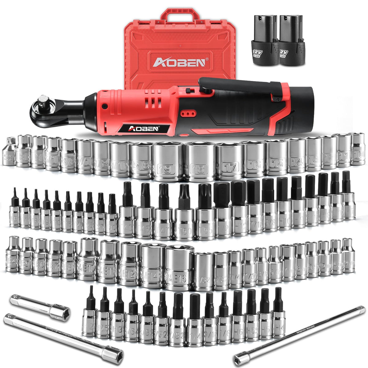 AOBEN cordless 12V ratchet wrench held in hand for quick repairs