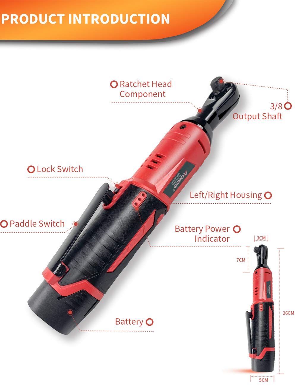 AOBEN cordless ratchet wrench battery charging shows ready-to-work power