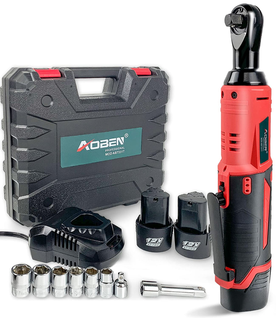 AOBEN cordless ratchet wrench in use speeds bolt removal with precision
