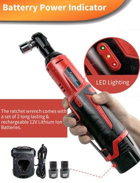 AOBEN cordless ratchet wrench six-socket kit laid out for versatility
