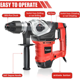 AOBEN Rotary Hammer Drill ergonomic handle supports comfortable, steady operation.