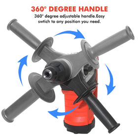 AOBEN Rotary Hammer Drill kit includes 8mm, 10mm, 12mm bits for versatility.