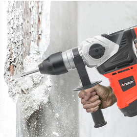 AOBEN Rotary Hammer Drill in use on concrete shows versatile performance.