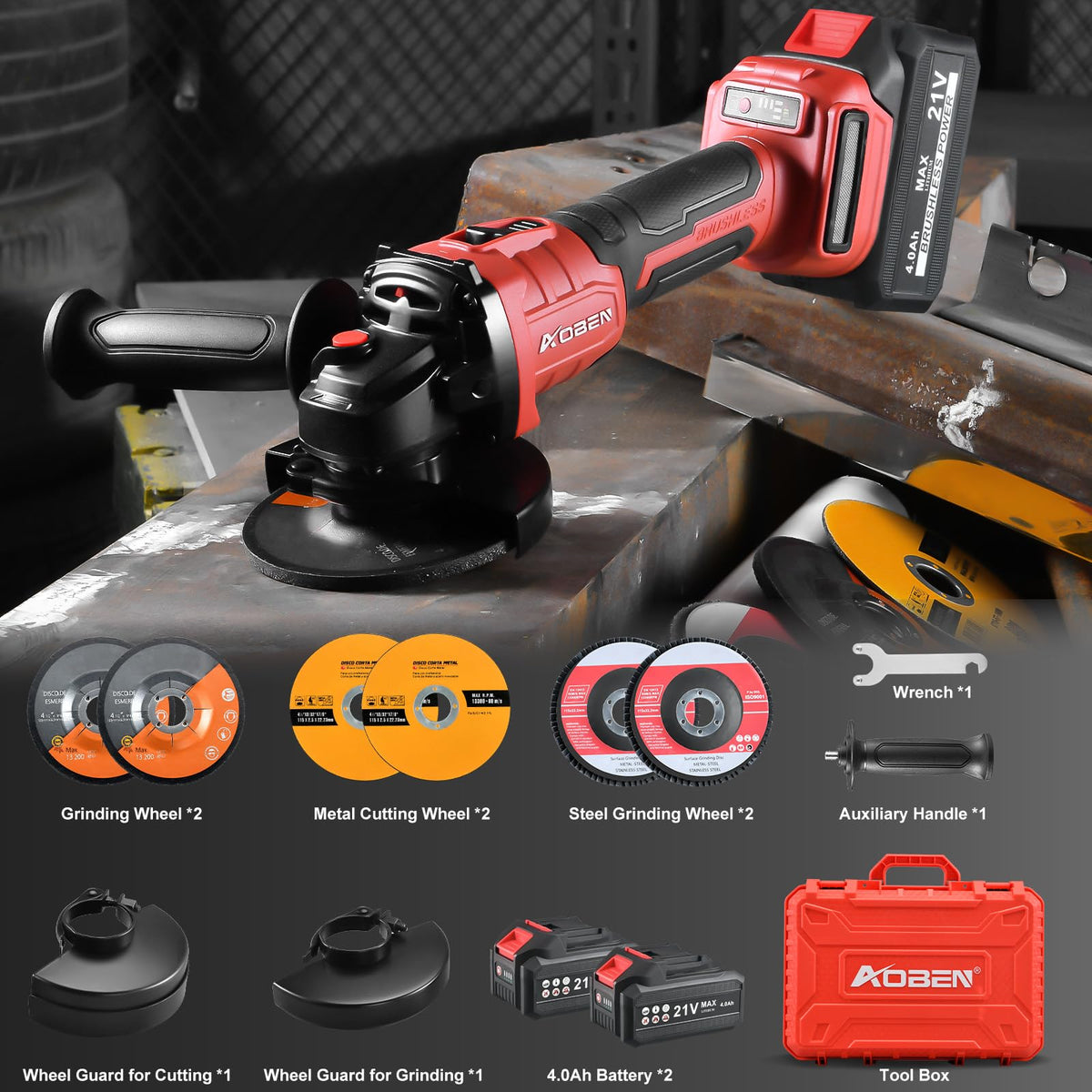AOBEN compact tool case with accessories for organized setup.