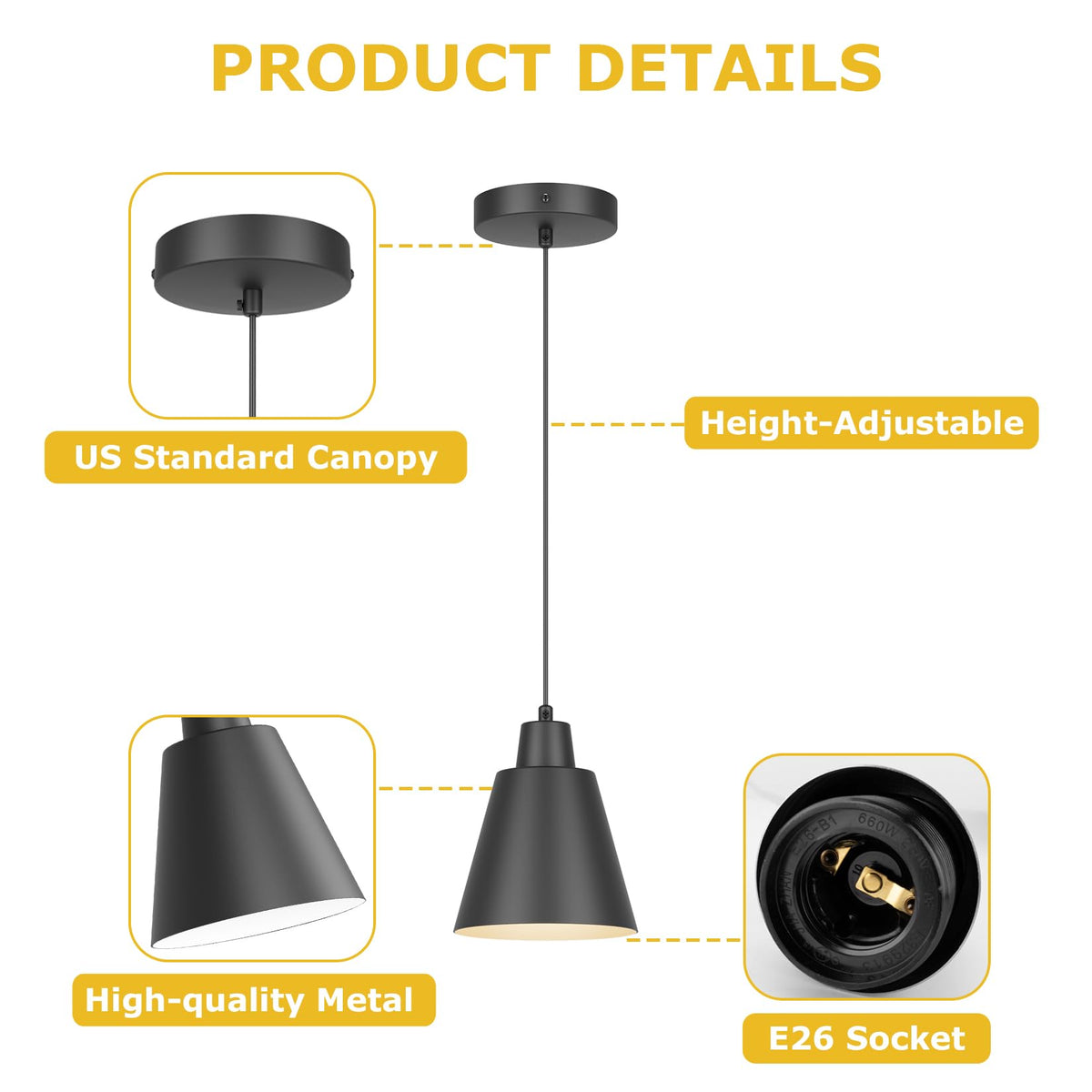 Aoceley bar and bedroom lighting with adjustable height for flexible layouts.