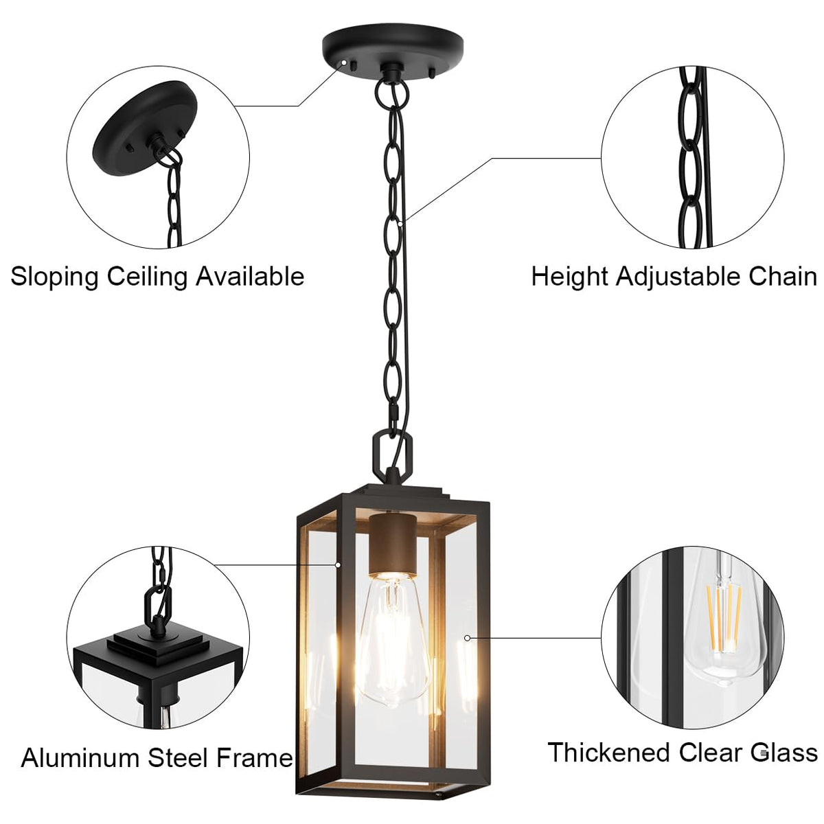 Aoceley hardwired outdoor ceiling light simplifies porch mounting and wiring.