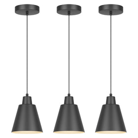 Aoceley industrial pendant lights with black shade for a stylish kitchen island.