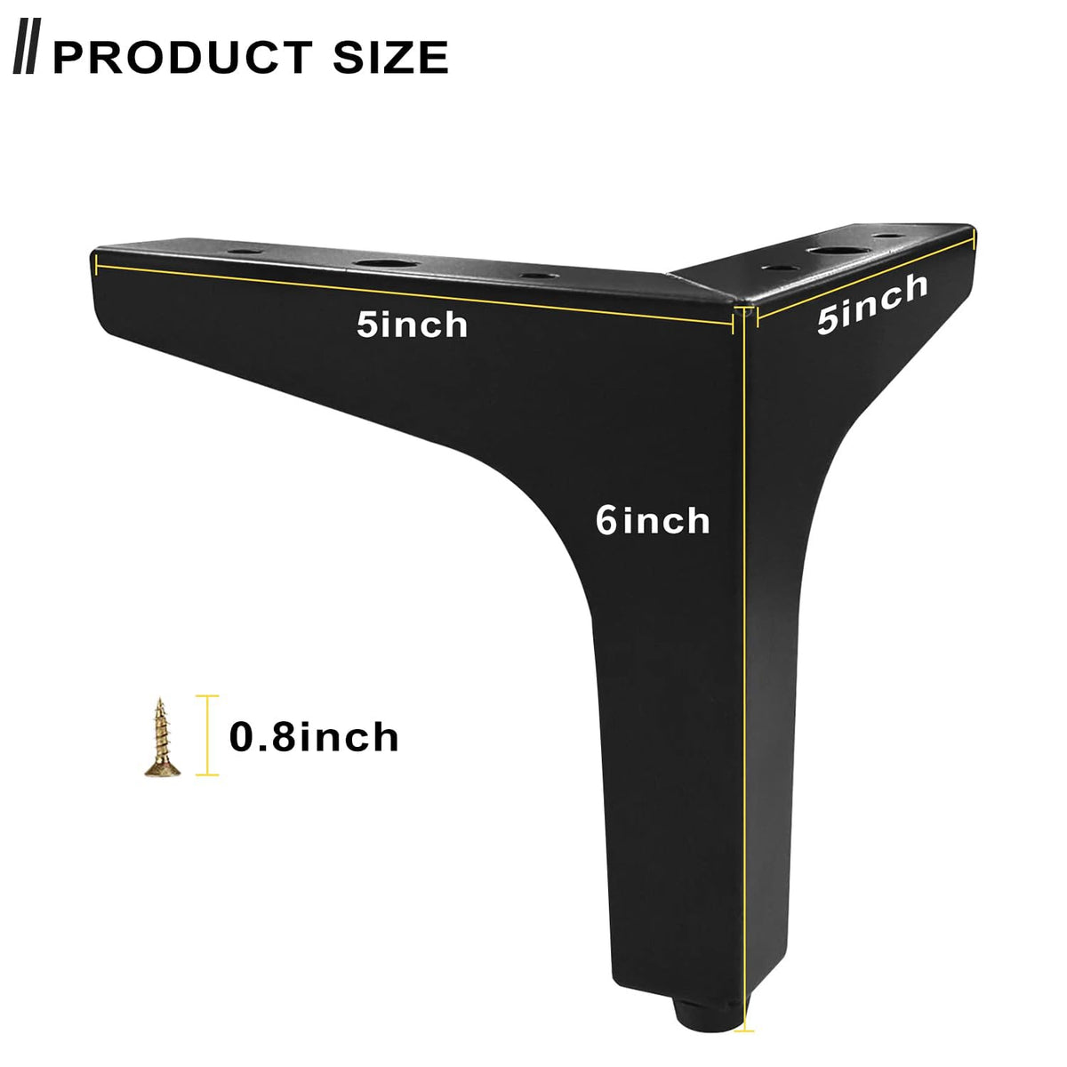 AODIOU cabinet legs, matte black, provide durable support for long-lasting furniture.