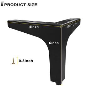 AODIOU cabinet legs, matte black, provide durable support for long-lasting furniture.