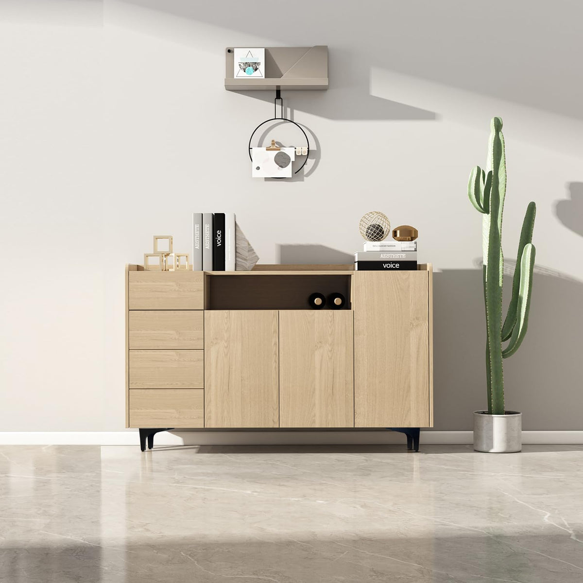AODIOU dresser legs, black finish, add stability and style.