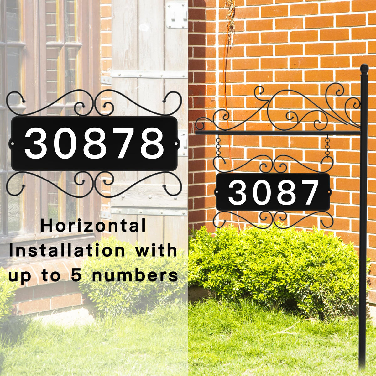Aofuery address sign at night improves locating your home after dark.