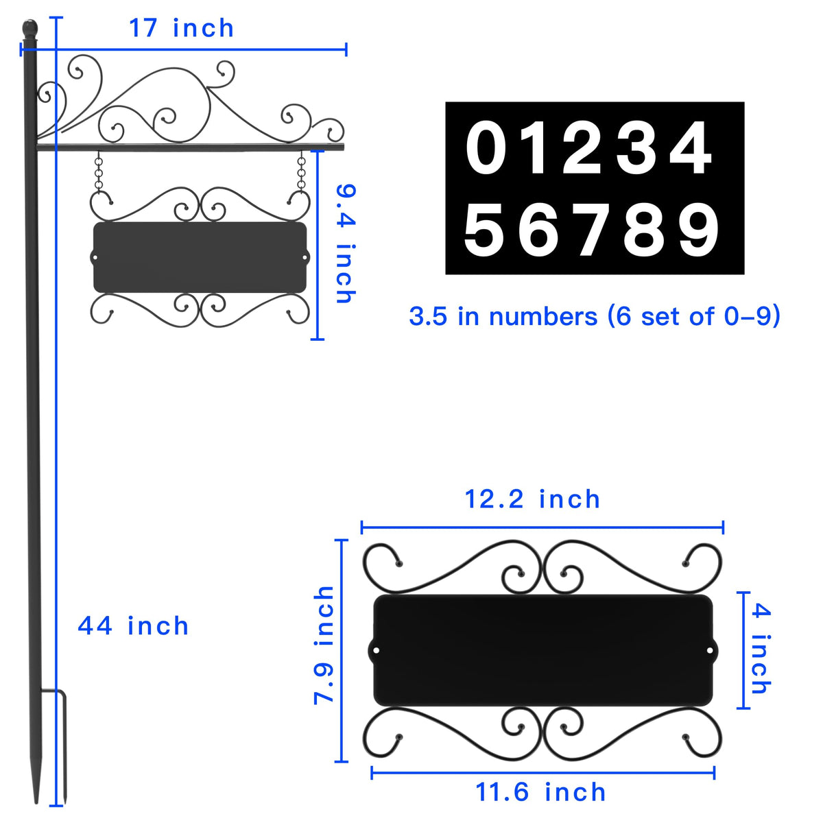 Aofuery durable metal plaque with number sets for reliable street display.