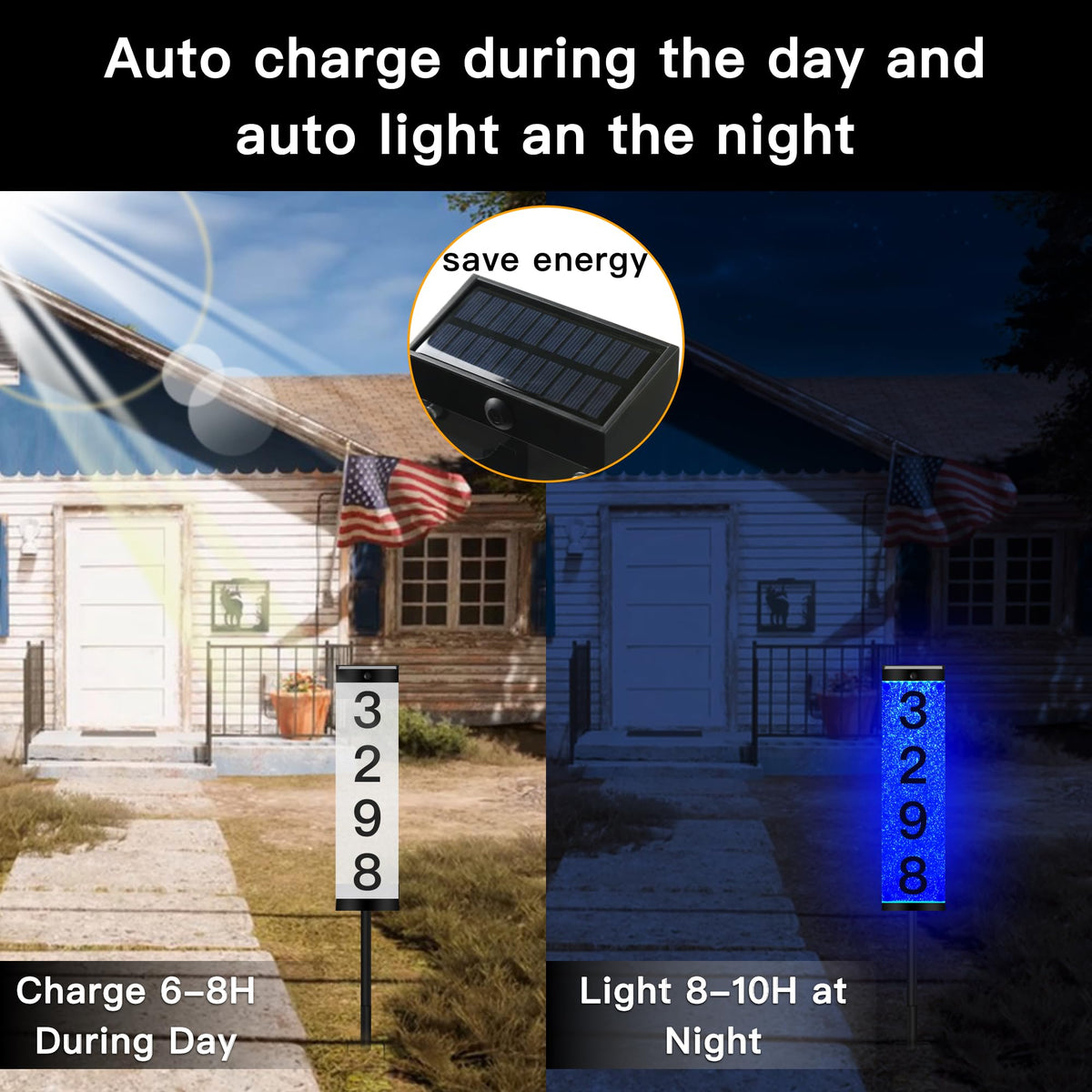Ground-mounted installation offers secure outdoor placement with easy positioning for your address.