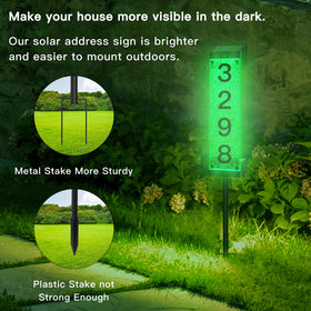 Night-visibility focused illumination helps guests locate your address after dark.