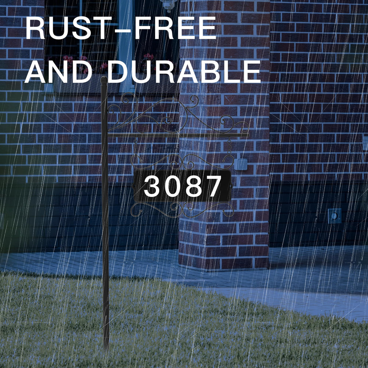 Aofuery 44 inch yard pole sign ideal for lawn and garden placement.
