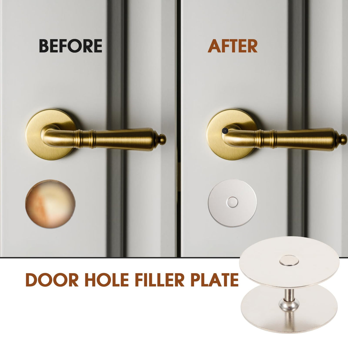 Aoheke rust-resistant metal door hole cover maintains finish