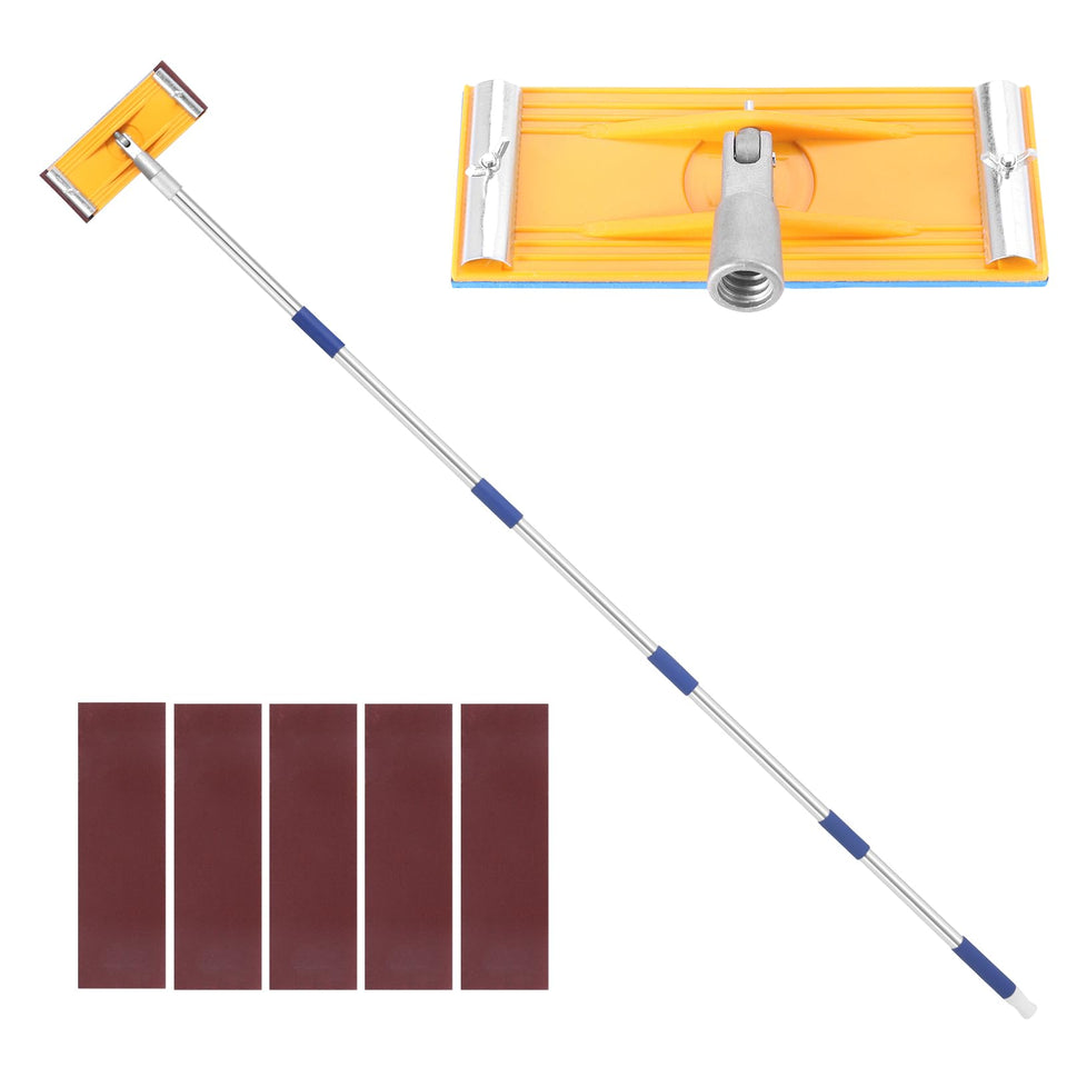 Aoiaute pole sander with extendable rod reaches ceilings and high walls for easy sanding