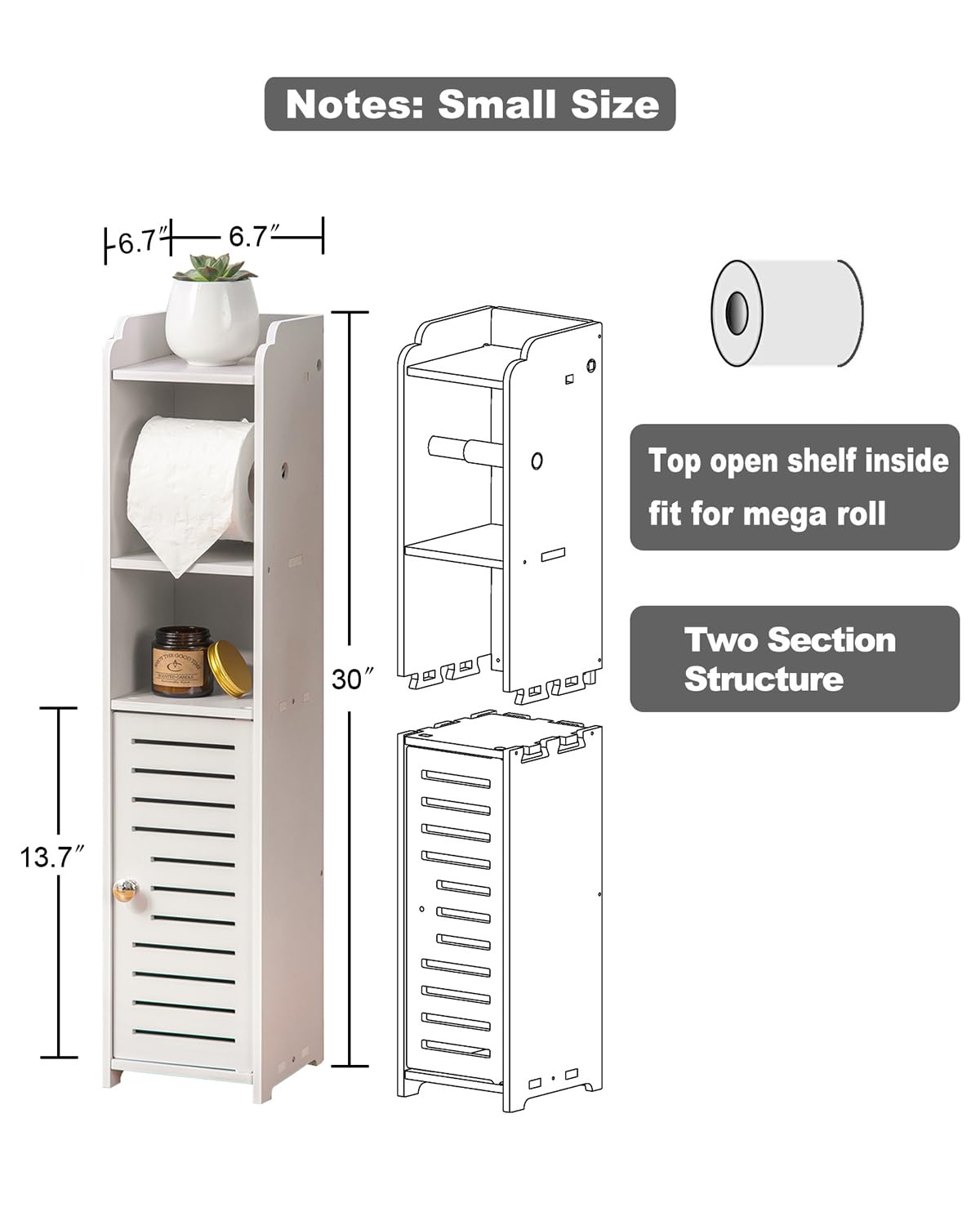 AOJEZOR multi-tier bathroom storage demonstrates extra capacity for rolls and supplies.
