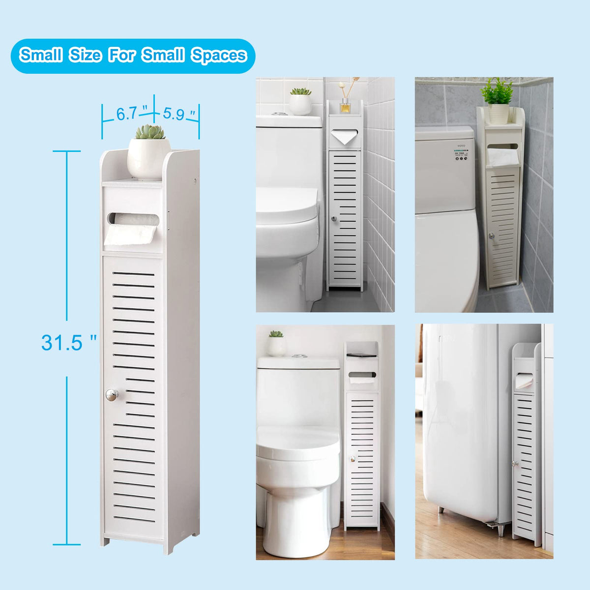 AOJEZOR small bathroom storage cabinet keeps toiletries neatly tucked away
