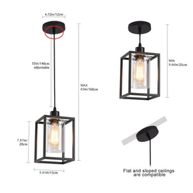 AOJUNSANSAN E26 base pendant compatibility enables versatile bulb choices.