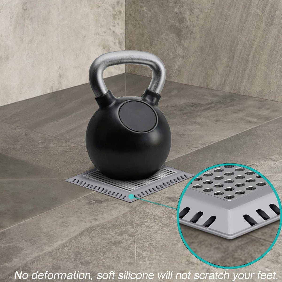 Aojuxix dense holes block hair and debris while draining quickly.