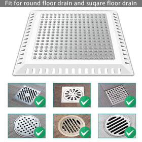 Aojuxix drain cover installed on a bathroom floor drain.