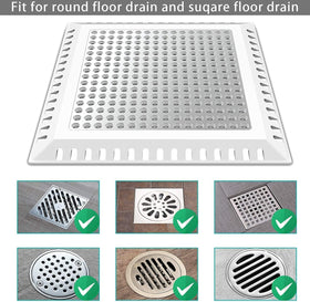 Aojuxix two-pack demonstrates easy, tool-free placement on a shower drain.