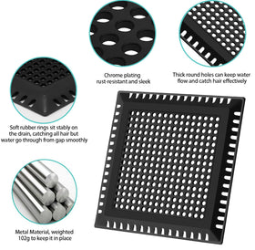 Aojuxix easy-install design placed on a shower drain with no tools required
