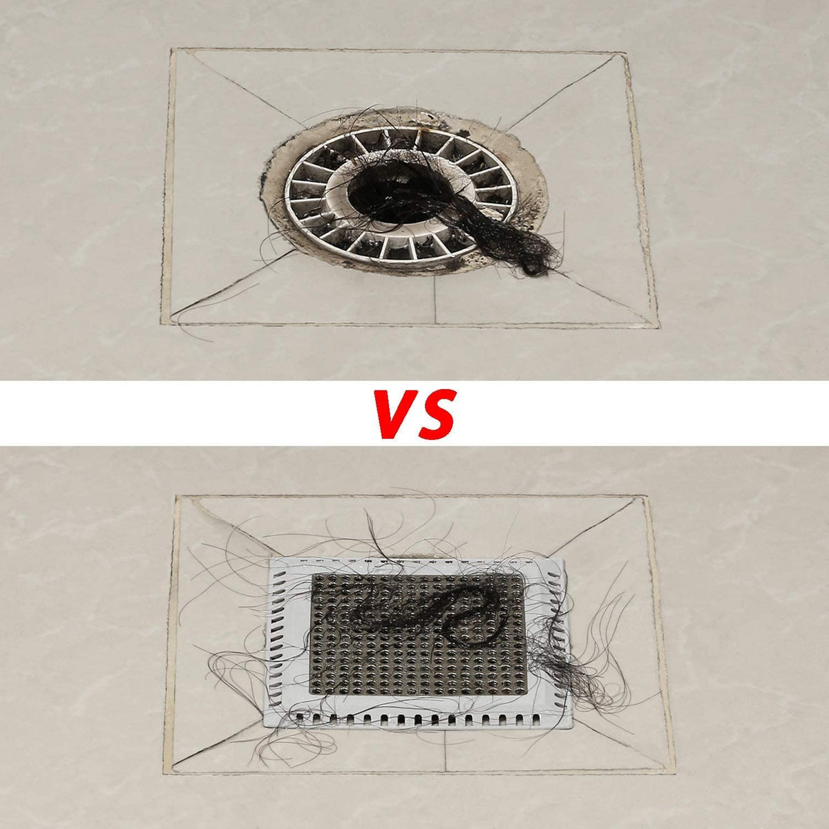 Aojuxix patented drain cover fits round or square drains under 6.1 inches.