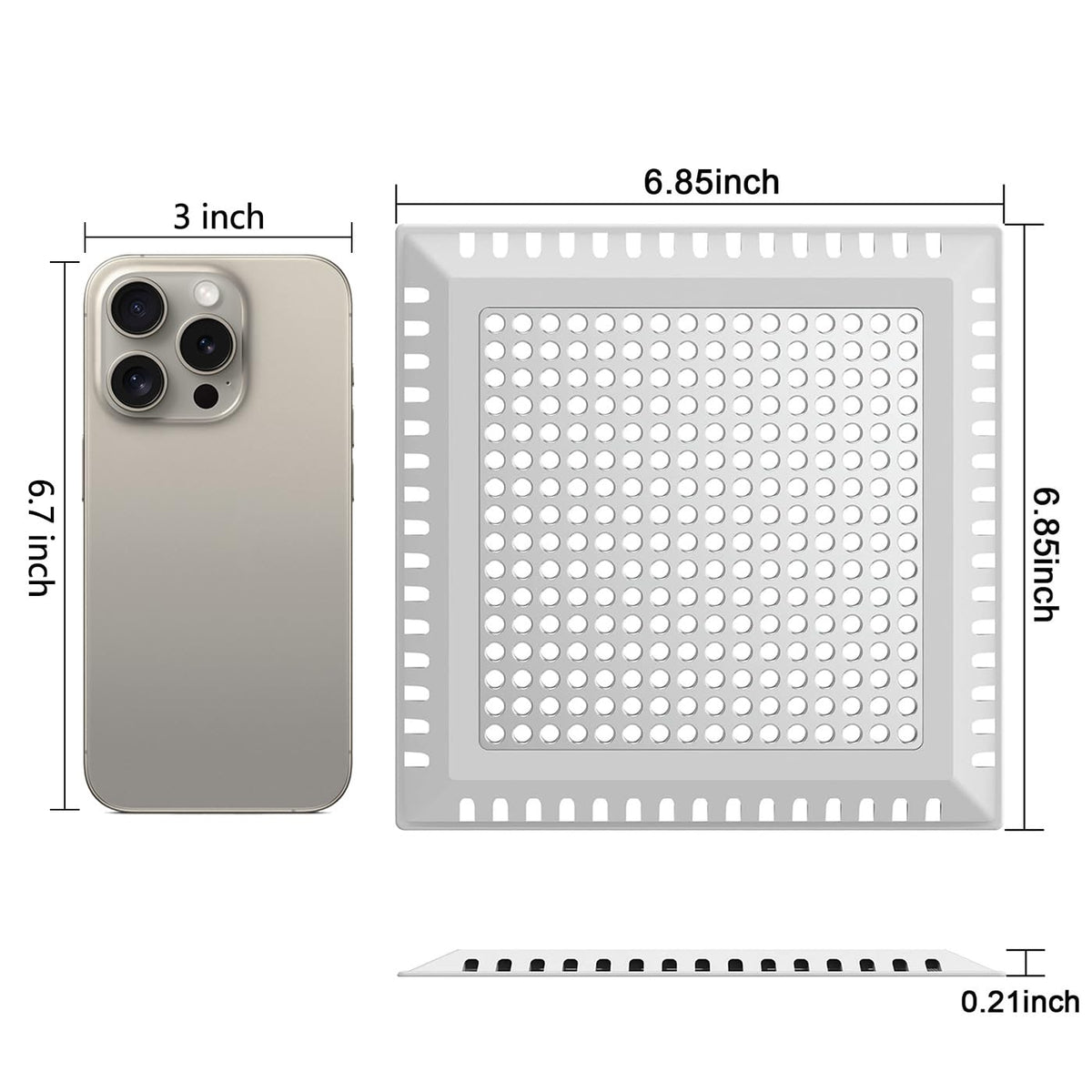 Aojuxix drain cover showing stainless steel body and silicone rim design.