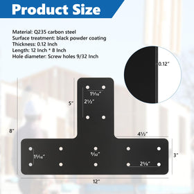AOKLIT T-Post Brackets with anti-corrosion black finish for outdoor use