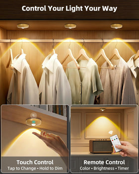 Aokpsrt wireless lights with timer for energy-saving use