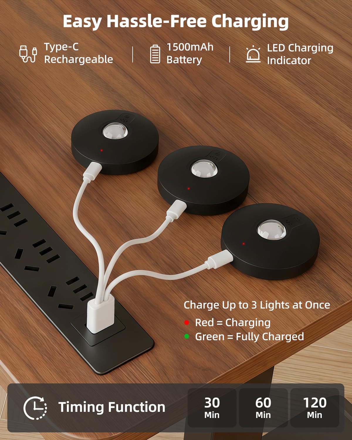 Aokpsrt puck light displaying color options across a room.