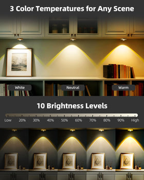 Aokpsrt under-cabinet light with dimmer for flexible brightness