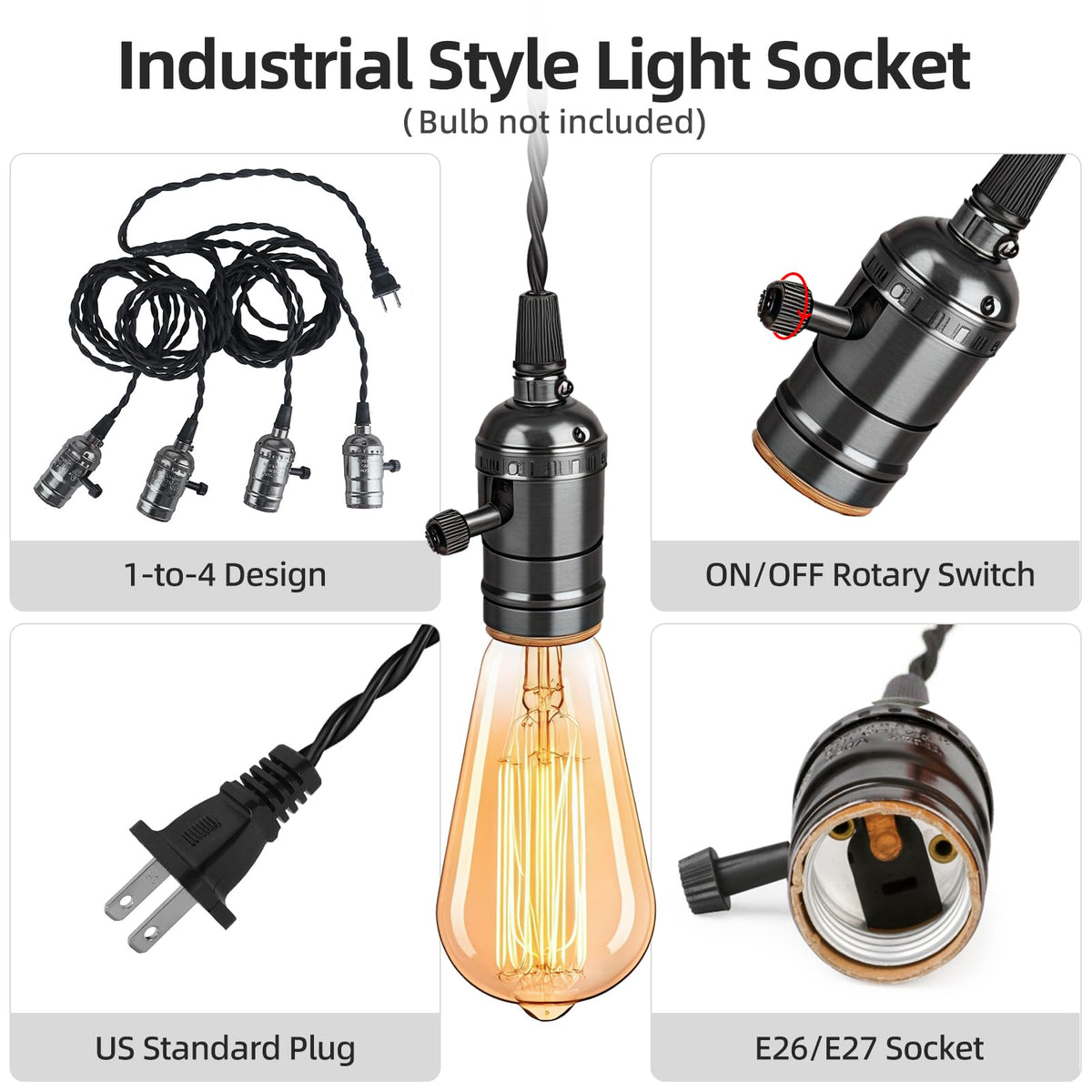 Aokpsrt pendant light with four individual switches for tailored lighting.