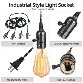 Aokpsrt pendant light with four individual switches for tailored lighting.