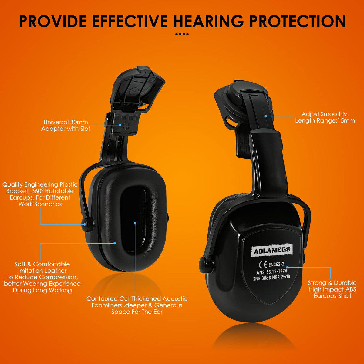 Aolamegs cap-mount attachment clips to slotted helmets with ease.