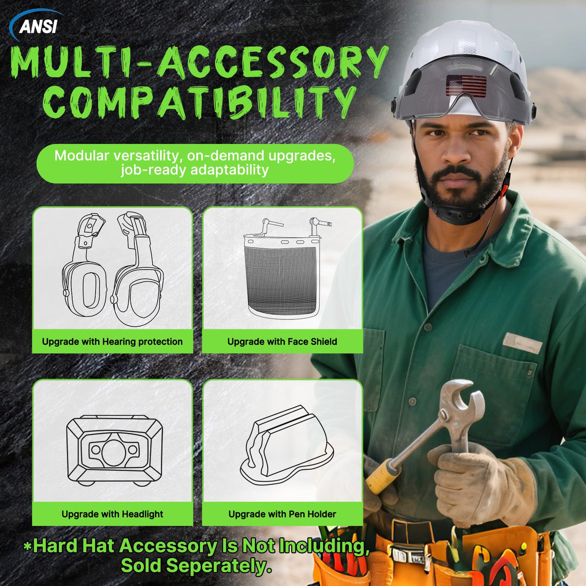 Aolamegs soft chinstrap adds security during work.