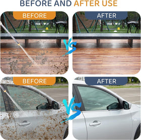 Aoleever cleaning tool used on car, windows, and fences.