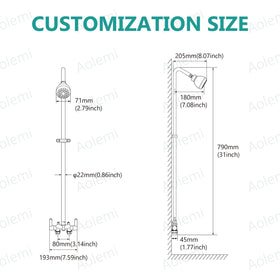 Aolemi 31-inch height shower provides comfortable use for most users.