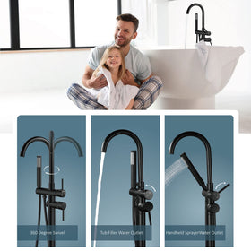 Aolemi 360-degree swivel spout enables easy tub rinsing and water direction control
