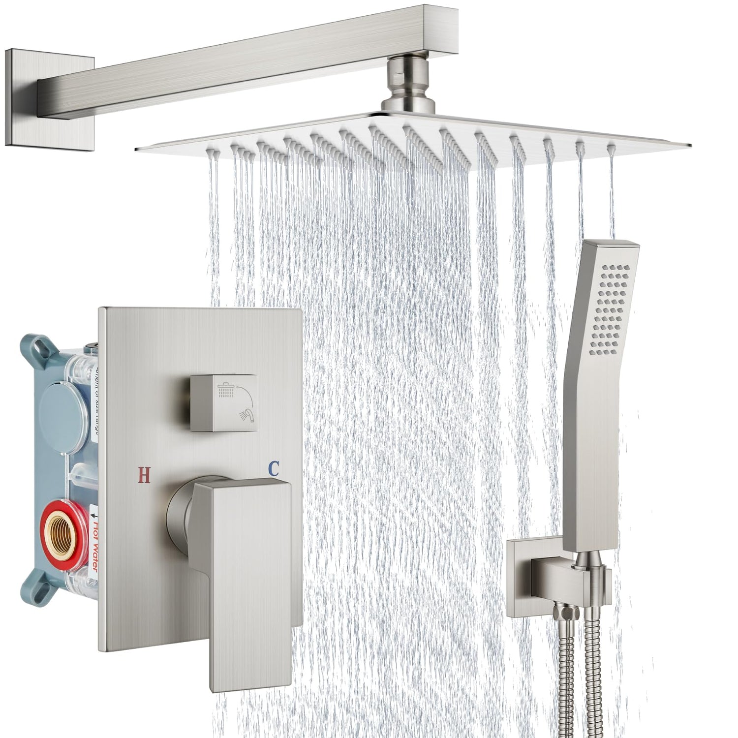 Aolemi 8-inch rain shower head in brushed nickel for an immersive shower
