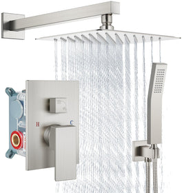 Aolemi 8-inch rain shower head in brushed nickel for an immersive shower