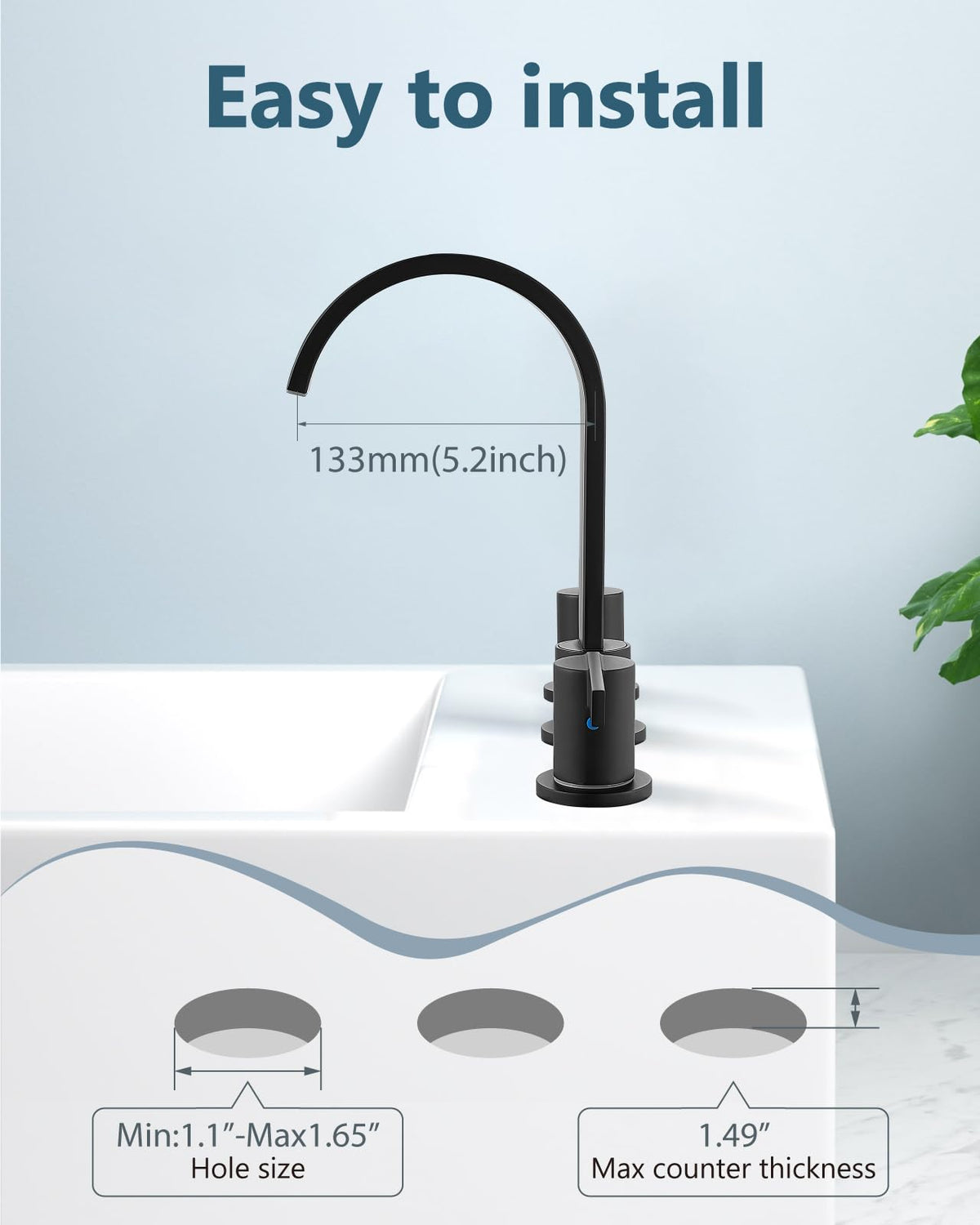 Aolemi matte black finish adds modern versatility