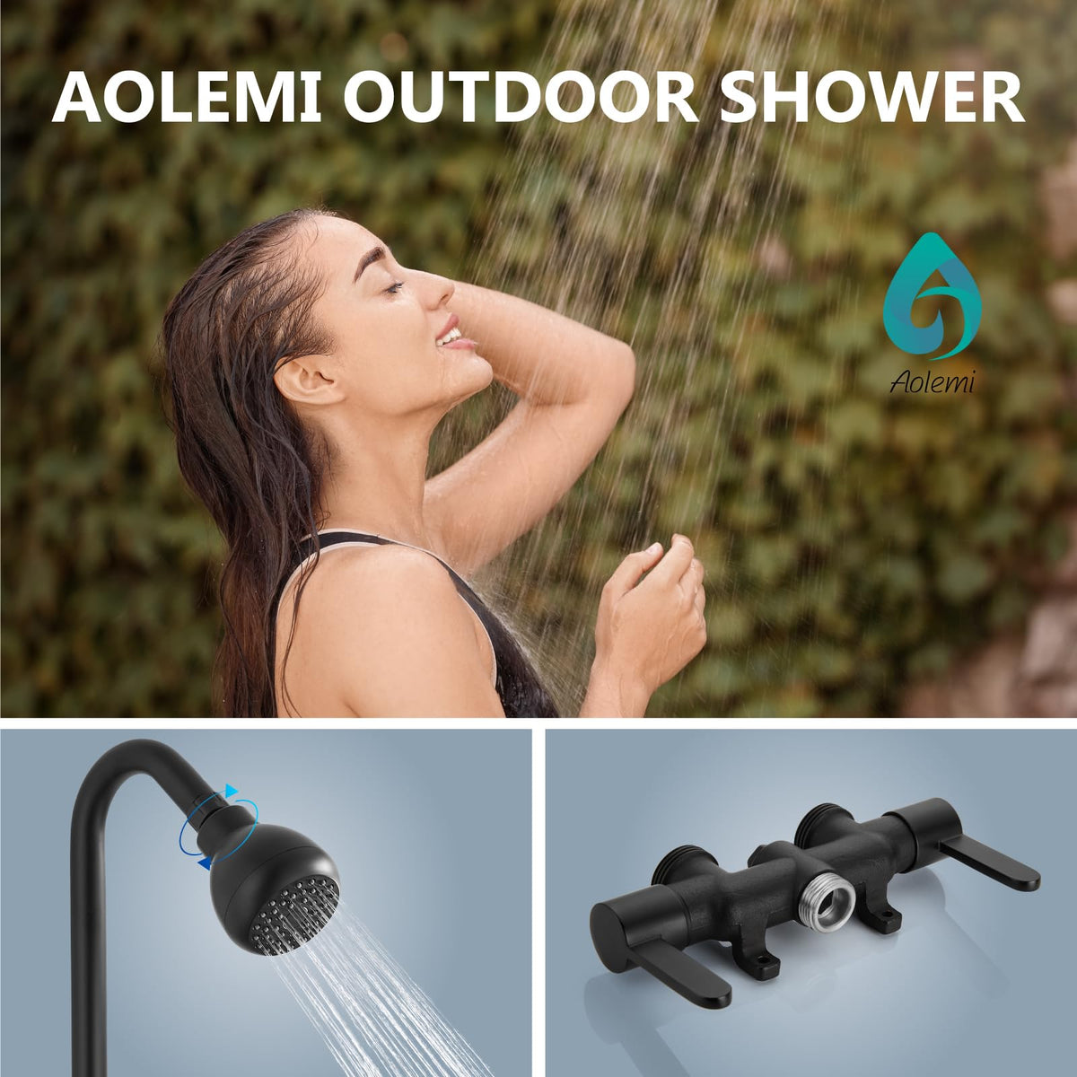 Aolemi brass valve body with 3-inch center for precise hot cold mixing.