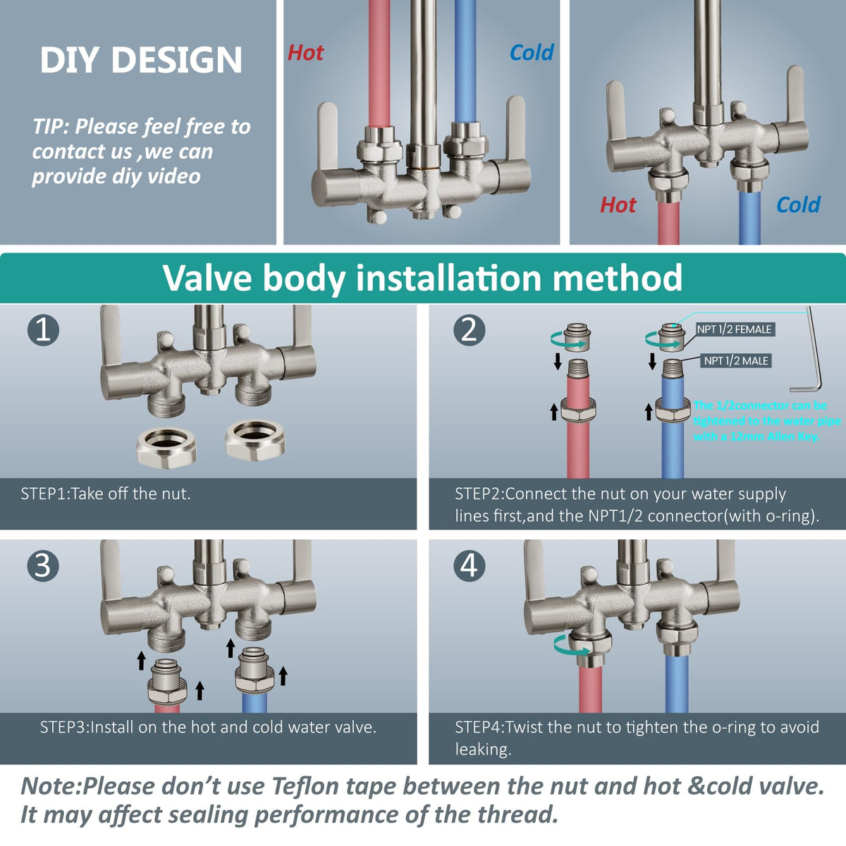 Aolemi complete installation accessories simplify setup for quick outdoor shower use.