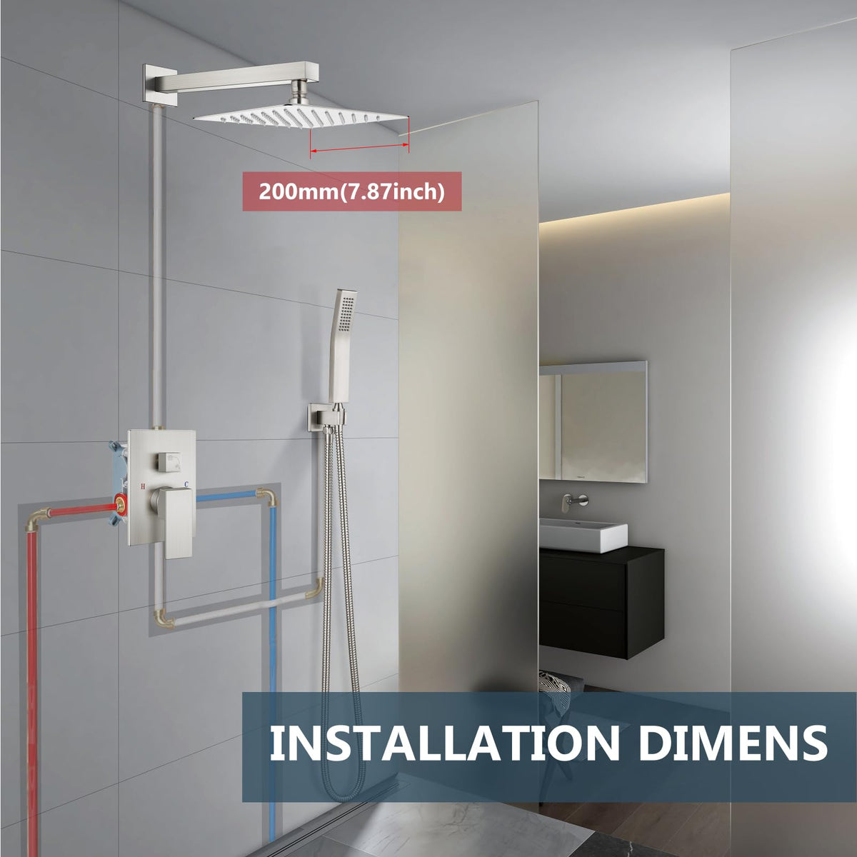 Aolemi complete shower faucet set in brushed nickel for a cohesive upgrade